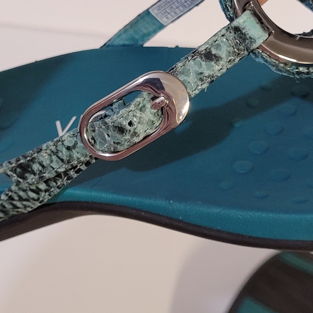 Vionic Karin Teal Snake Skin Sandals - Picture 5 of 7